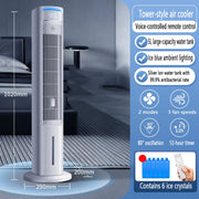 Torre de aire acondicionado silenciosa con enfriamiento por evaporación, 3 niveles de velocidad, temporizador de 12 horas y función de aroma. Aire acondicionado portátil, no requiere ventana, acumuladores de frío, depósito extraíble de 5 litros.