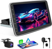 Autorradio Hexinex Android 13 Universal 1 DIN | Pantalla táctil HD de 10 pulgadas | 2 GB + 32 GB | Compatible con CarPlay y Android Auto | Cámara de visión trasera incluida | GPS, WiFi, Bluetooth, FM RDS, control al volante
