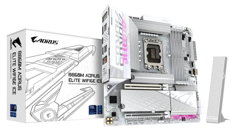 Placa base Gigabyte B860M AORUS ELITE WF6E ICE