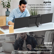 Monitor para computadora portátil 14" FHD 1080P IPS, triple pantalla portátil USB C, extensión de pantalla para computadora portátil de 14"-16" compatible con Mac, Windows, Chrome, Switch, PS4/5