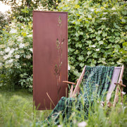 Kapaga - Panel de privacidad de metal - 160 cm x 50 cm - Óxido noble - Protector de privacidad con aspecto de óxido para jardín - Elemento de privacidad - Panel de ocultación - Decoración de jardín, valla - Óxido (Flores)
