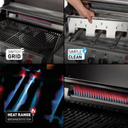 Barbacoa de gas Enders MONROE PRO 3 SIK TURBO, 3 quemadores de acero inoxidable, quemador trasero infrarrojo, PanoVision, zona turbo de 800 °C