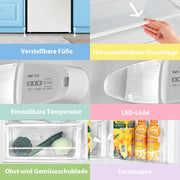 Refrigerador Comfee 131L sin congelador, compresor inverter, 72kWh/año, clase D, 39dB, cajón para frutas/verduras, Al. 84,5 An. 55,3 cm