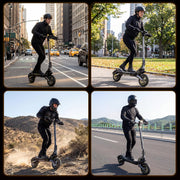 Patinete eléctrico con homologación (ABE), autonomía de 70 km, e-scooter todoterreno con doble suspensión, patinete de 10 pulgadas con capacidad de carga de 150 kg, pantalla LCD, patinete eléctrico plegable para adultos y viajeros.