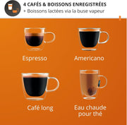 Krups Precision, Máquina de café espresso manual con molinillo, 30 niveles de molienda, 15 bares, boquilla de vapor, 3 temperaturas, interfaz intuitiva, capuchino, XP801T10