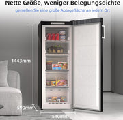 Congelador CHiQ FSD166NE4E 166 L, tecnología No Frost, puerta reversible, acero inoxidable negro, 144 cm de altura