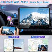 Autoradio Android 13 de 10,1 pulgadas, Apple CarPlay inalámbrico, Android Auto, navegación, DAB+, 1 DIN, Bluetooth, 8 núcleos, 32 GB, WiFi, 4G, GPS, cámara de visión trasera