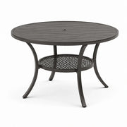 Mesa de jardín redonda de aluminio negro 100 cm