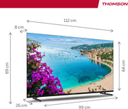 THOMSON Smart TV Android 4K Ultra HD de 50 pulgadas (126 cm), Asistente de Google, Wi-Fi, Dolby Digital, Bluetooth, Triple Sintonizador (Cable/Satélite/Antena), HDMI, CI+, Panel A+ – 50UA5S13