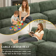 Sofá seccional modular extra grande Dyonery 158, tela de CHENILLE con asiento profundo, montaje sin herramientas