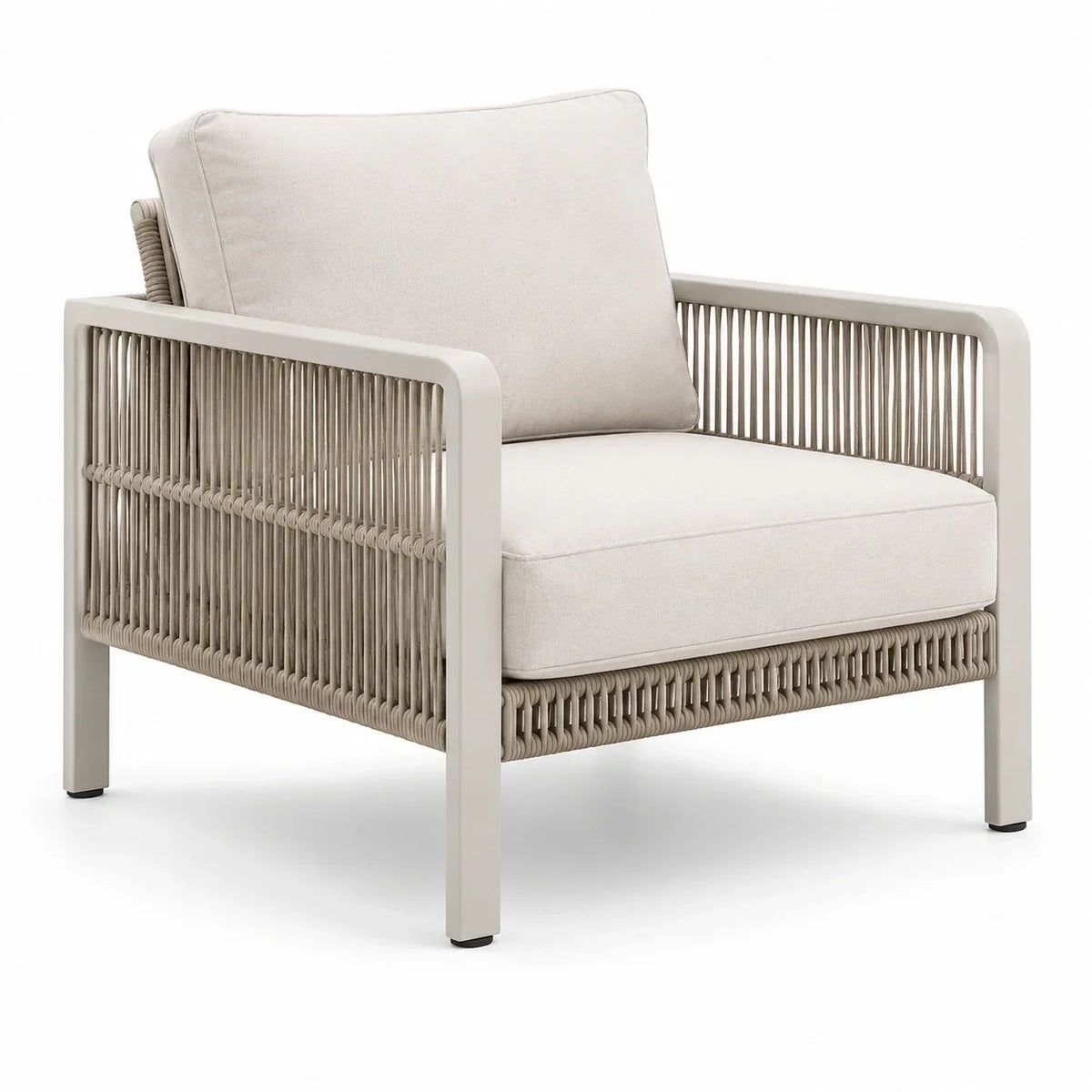 Sillón de jardín de aluminio beige