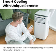 Aire acondicionado portátil Comfee Breezy Cool Pro 2.6, 9000 BTU 2,6 kW, refrigeración, ventilación y deshumidificación, control por aplicación, para habitaciones de hasta 88 m³ (33 m²), aire acondicionado móvil con tubo de escape