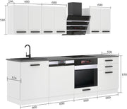Cocina completa Belini Susan - Muebles de cocina blanco mate, 240 cm