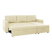 Sofá seccional reversible convertible con cama extraíble, chaise longue con almacenamiento oculto y patas duraderas