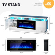 Mueble para TV de 70" con chimenea de 36" y estantes ajustables