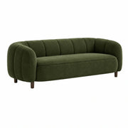 Sofá de 3 plazas semicircular de tela 210x95x75 cm verde oliva