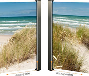 Toldo lateral pantalla de privacidad impresión fotográfica playa duna mar Báltico paraviento derecha 160x300 cm