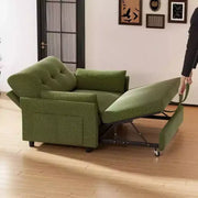 Sofá cama extraíble 3 en 1 de 51 pulgadas, sofá biplaza convertible con respaldo reclinable ajustable, sofá tapizado en chenilla, bolsillo lateral