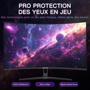 Monitor curvo Amzfast de 27 pulgadas, 180Hz, FHD (1920x1080), 1ms MPRT, curvatura de juego 1500R, luz azul baja, Adaptive Sync, HDR, 130% sRGB, DP 1.2 HDMI 1.4, AMZG27C1