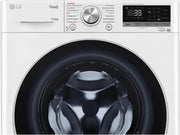 LG F4WV7080, Clase A, lavadora de carga frontal 8 kg, 1400 rpm, AI Direct Drive, Wi-Fi, limpieza profunda con vapor, gran capacidad, TRIPLE A, puerta exterior de cristal templado, 62 x 60 x 85 cm, blanco