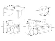 Set de comedor de lujo en aluminio »Asti«, 6 piezas
