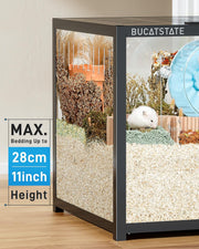 Jaula para hámster BUCATSTATE 3.0: Jaula de metal para ratas y animales pequeños, grande, apilable y de fácil montaje, 120L x 60An x 62Al cm, para roedores, ratones y hámsteres enanos (0,72 m², blanca)