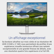 Monitor Dell S2721QSA 27" 4K UHD (3840x2160), 60Hz, IPS, 4ms, AMD Radeon FreeSync, 99% sRGB, altavoces integrados, DisplayPort, 2x HDMI, garantía de 3 años, plata