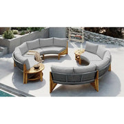 Conjunto de muebles de exterior para 6 personas con cojines y 1 mesa de centro
