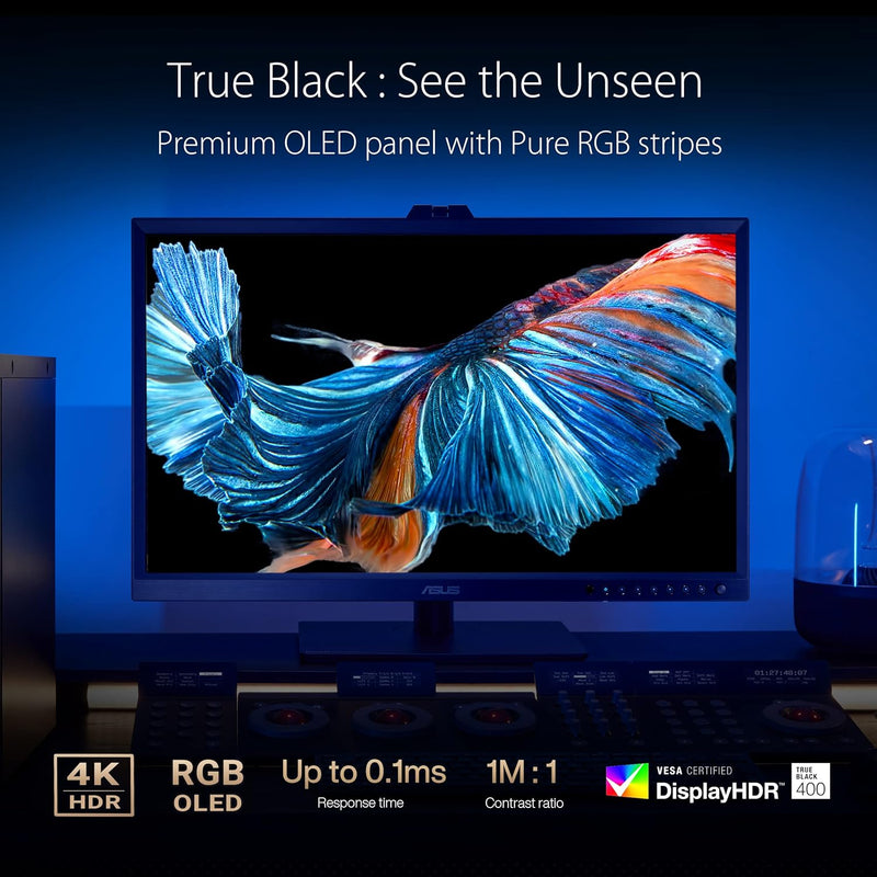 ASUS ProArt PA32DC - Monitor de PC OLED 32'' 4K - 3840x2160 - 0,1 ms - DisplayPort, 3X HDMI, 1xUSB-C 65W y 4X USB-A - 99% DCI-P3 - Delta E