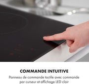 KLARSTEIN TrinityCook - placa de inducción, de libre instalación, 3400 W, 3 zonas de cocción, temporizador, 9 niveles, 60 a 240 °C, protección contra sobrecalentamiento, bloqueo infantil - negro
