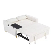 Sofá convertible que ahorra espacio TUYOHW, sofá cama de pana con mesa móvil y puerto USB, sofá de dos plazas multifuncional para sala de estar
