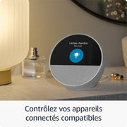 Amazon Echo Spot (nueva generación) | Despertador inteligente con sonido de calidad y Alexa | Blanco