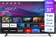 Smart TV TuTu de 32 pulgadas (80 cm) WiFi VIDAA conectada, televisión sin bordes con triple sintonizador (DVB-C/S2/-T2), aplicación VIDAA Remote, Molotov, Netflix, Prime Video, Disney+, Youtube (TUV32HQ1B, 2024)