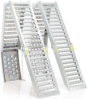 Wiltec Juego de 2 rampas de acceso plegables articuladas – 2000 x 250 x 50 mm – capacidad máx. 1600 kg – de acero – rampa de carga para mantenimiento y acceso a vehículos utilitarios, motos, ATV, quad y remolques
