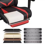 Sillón de oficina ergonómico Hoffree para juegos, reclinable, con masaje, altavoz Bluetooth y luz RGB