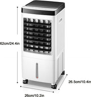 Aire acondicionado portátil con control remoto, enfriador de aire evaporativo 3 en 1, temporizador de 7 horas para el hogar, oficina, dormitorio, cocina