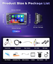 Autorradio VECHTEL 7 de 4G/64G para Peugeot 408 2010-2012 / 308 T7 2007-2013, Carplay y Android Auto inalámbricos, EQ, WiFi, GPS, Mirror Link, radio RDS/FM 2 DIN, autorradio Bluetooth con cámara de visión trasera