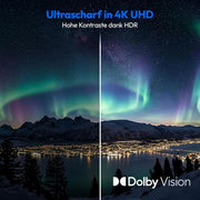 Televisor MEDION de 163,9 cm (65 pulgadas) (Smart TV, Dolby Vision HDR, HBO Max, MagentaTV, Prime Video, Disney+, DAZN, Paramount+, Dolby Atmos, tienda VIDAA, PVR, Bluetooth, MD 865302)