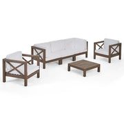 Set de conversación de 6 piezas de madera de acacia Brava Outdoor de Christopher Knight Home