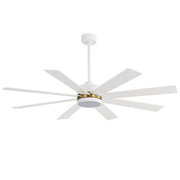 Ventilador de techo negro de 65 pulgadas y 8 aspas con luz y control remoto