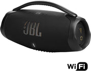 JBL Boombox 3 Wifi – Altavoz inalámbrico con Bluetooth y Wifi – Compatible con la aplicación JBL One – 24 horas de tiempo de reproducción – Resistente al agua y al polvo – Batería integrada – Negro