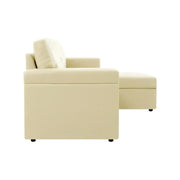 Sofá seccional reversible convertible con cama extraíble, chaise longue con almacenamiento oculto y patas duraderas