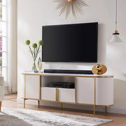 Mueble de TV de lujo moderno, centro de entretenimiento, con superficie de mármol sintético