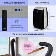 KLARSTEIN Grandbreeze Pro 14K – Aire acondicionado portátil, deshumidificador, ventilador, 3 velocidades, 14000 BTU/1,65 kW, habitación: 42 a 68 m², flujo: 460 m³/h, eficiencia energética A – Blanco