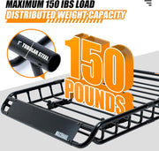 MAXXHAUL 70115 Portaequipajes de acero para SUV y camionetas, 116,8 x 91,4 x 11,4 cm, capacidad de carga 68 kg, negro