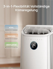 Aire acondicionado portátil DREO de 12 000 BTU (3 en 1: refrigeración/ventilación/deshumidificación), silencioso para dormitorio/oficina, control por app/comando de voz/mando a distancia, sin drenaje, kit de ventana, 3,2 L/h, AC516S