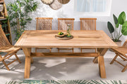 riess-ambiente.de Mesa de jardín resistente a la intemperie Empire Teak 180cm, mesa de comedor para exteriores de madera maciza de teca, mesa de comedor maciza para tu jardín