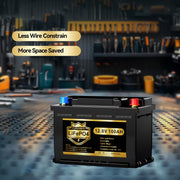 Batería de litio LiFePO4 12V/100Ah con Bluetooth, BMS de 100A, 5000 ciclos de descarga profunda, 1280W, protección de corte por baja temperatura para vehículos recreativos (RV), camping, embarcaciones y sistemas solares domésticos