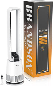 Brandson - Ventilador de torre DC ECO Line - Motor DC muy silencioso - Modo sueño - Con mando a distancia - 3 modos - Oscilación - Eficiencia energética - Para dormitorio, oficina, salón, habitación infantil
