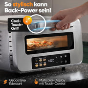 Horno para pizza eléctrico ProfiCook® | 400°C | piedra para pizza auténtica | incluye pala para pizza | ajuste variable de tiempo y temperatura | horno eléctrico para pizza | para pizza en menos de 5 min. | pizzera | PC PO 1323
